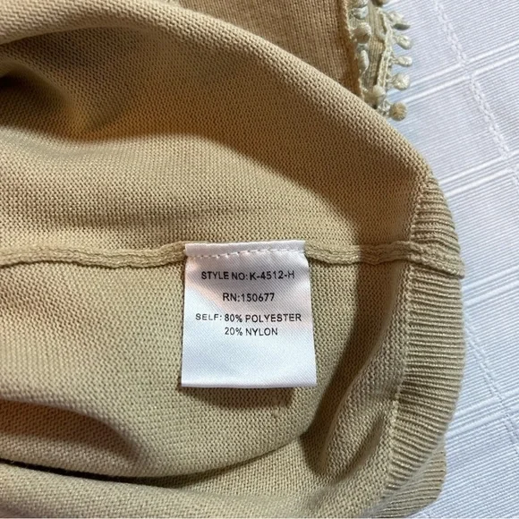 Strut & Bolt Tan Dramatic Statement Ruffle Sleeve Top Women's L Mob Wife - Picture 11 of 13